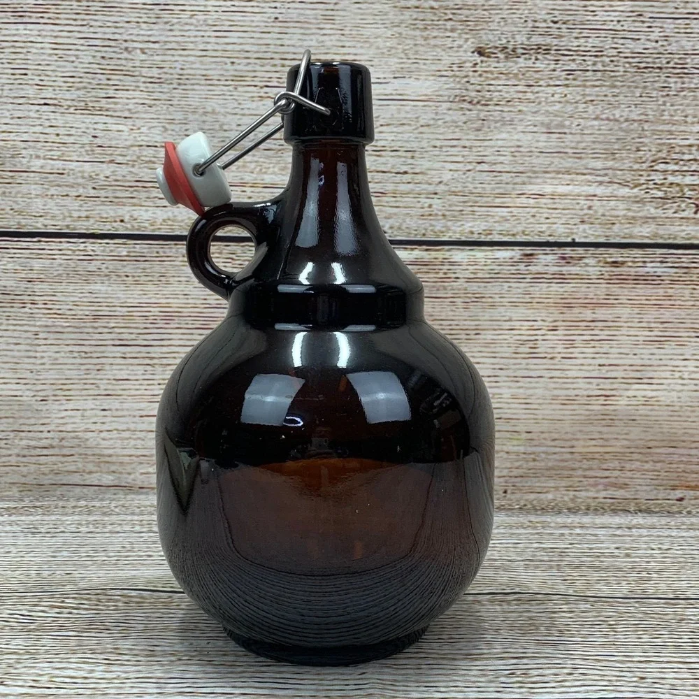DuClaw Brewing Co. Amber Brown‎ Glass Growler 2 Liter Flip Top Beer Bottle EMPTY
